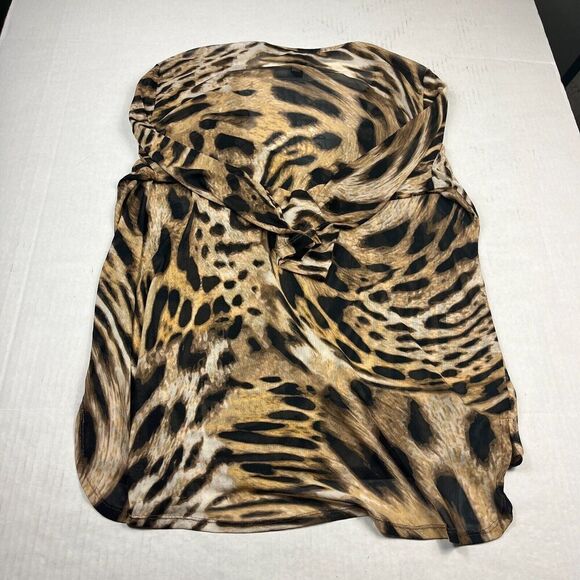 Chicos Travelers V-Neck Tunic Blouse Animal Print 3/4 Sleeve Lightweight 2 LARGE - Picture 12 of 13